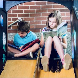 smart kids reading books